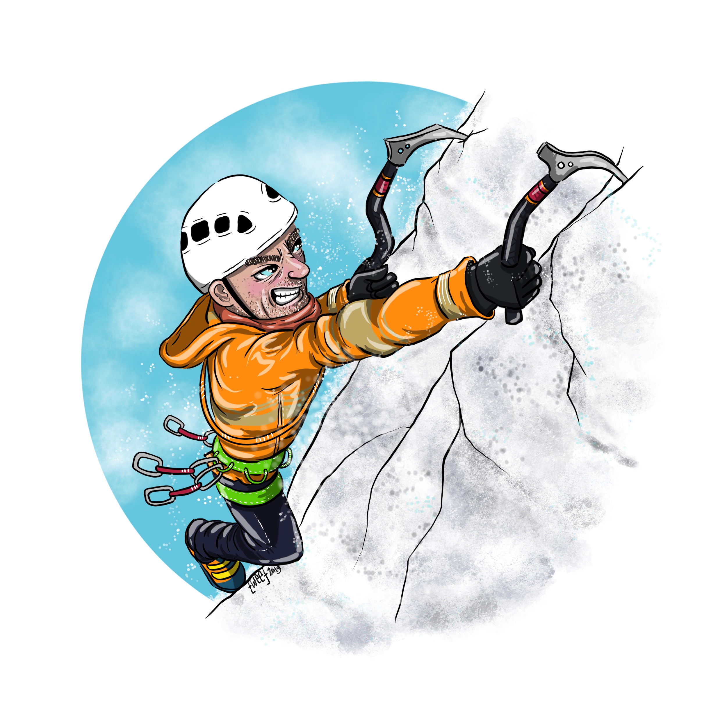 Ice Climber Man - rock climbing-shirt