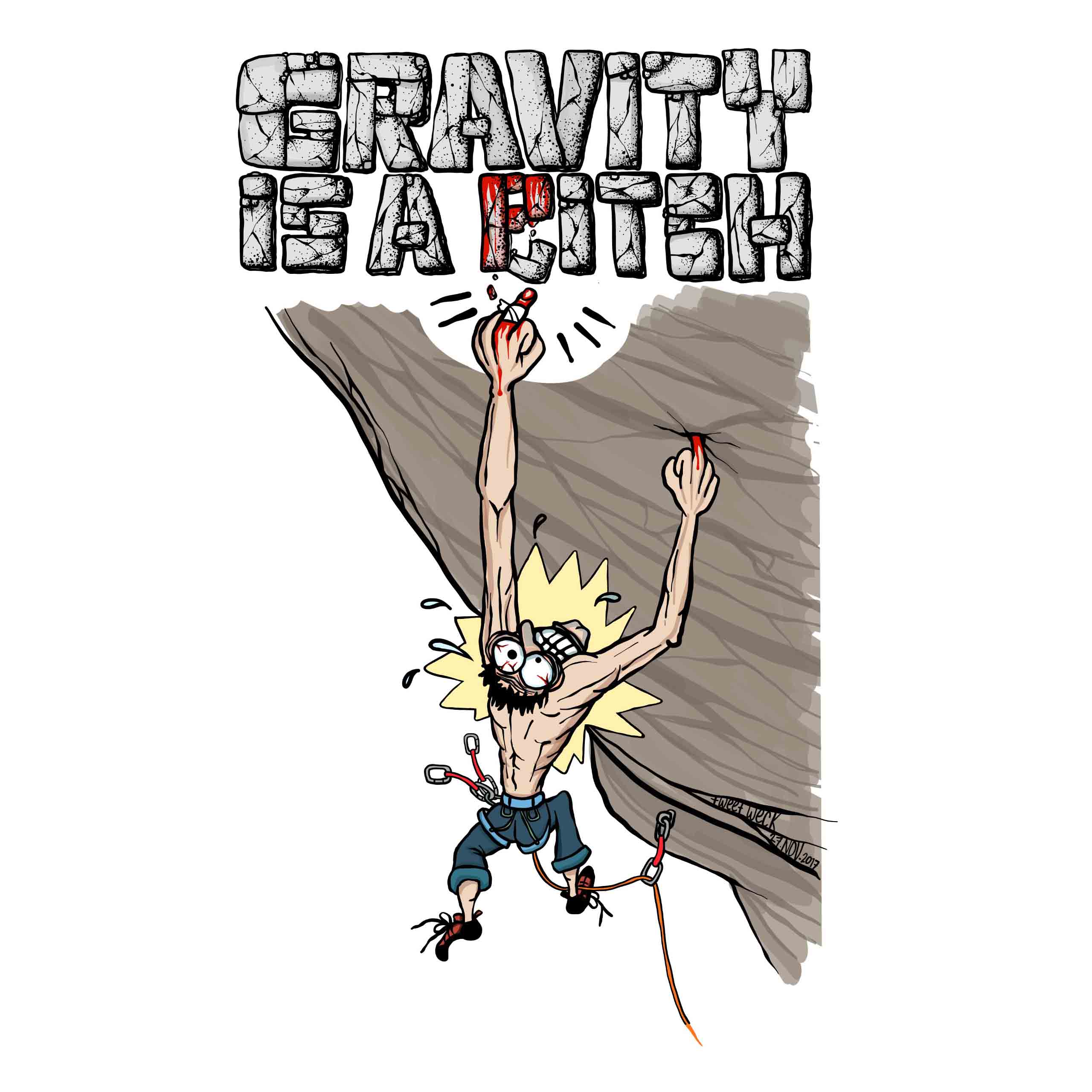 Gravity is a Pitch - rock climbing-shirt